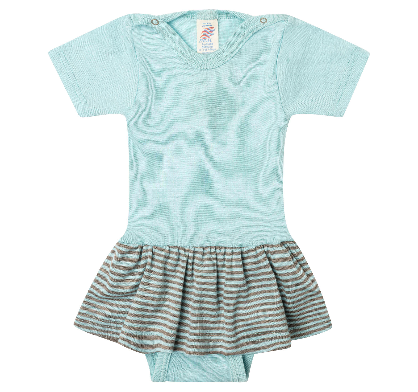 Baby-Body, kurzarm, mit geringeltem Röckchen, GOTS